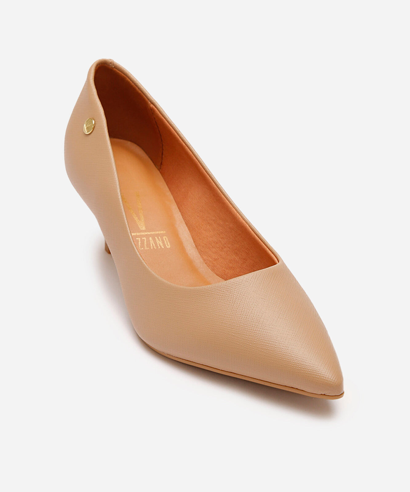 Scarpin Feminino Bico Fino Salto Médio Vizzano Bege