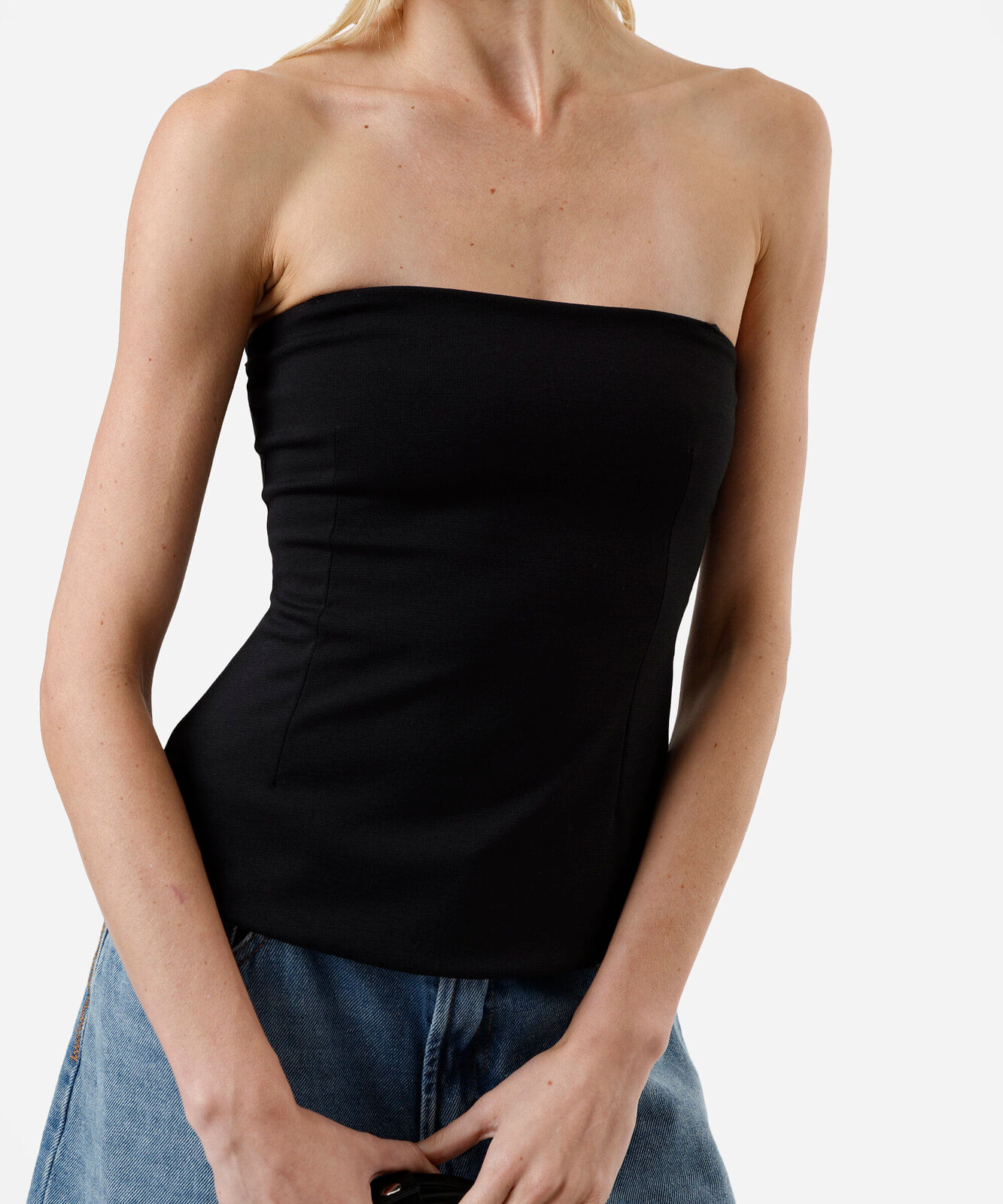 blusa peplum feminina sem alça preta