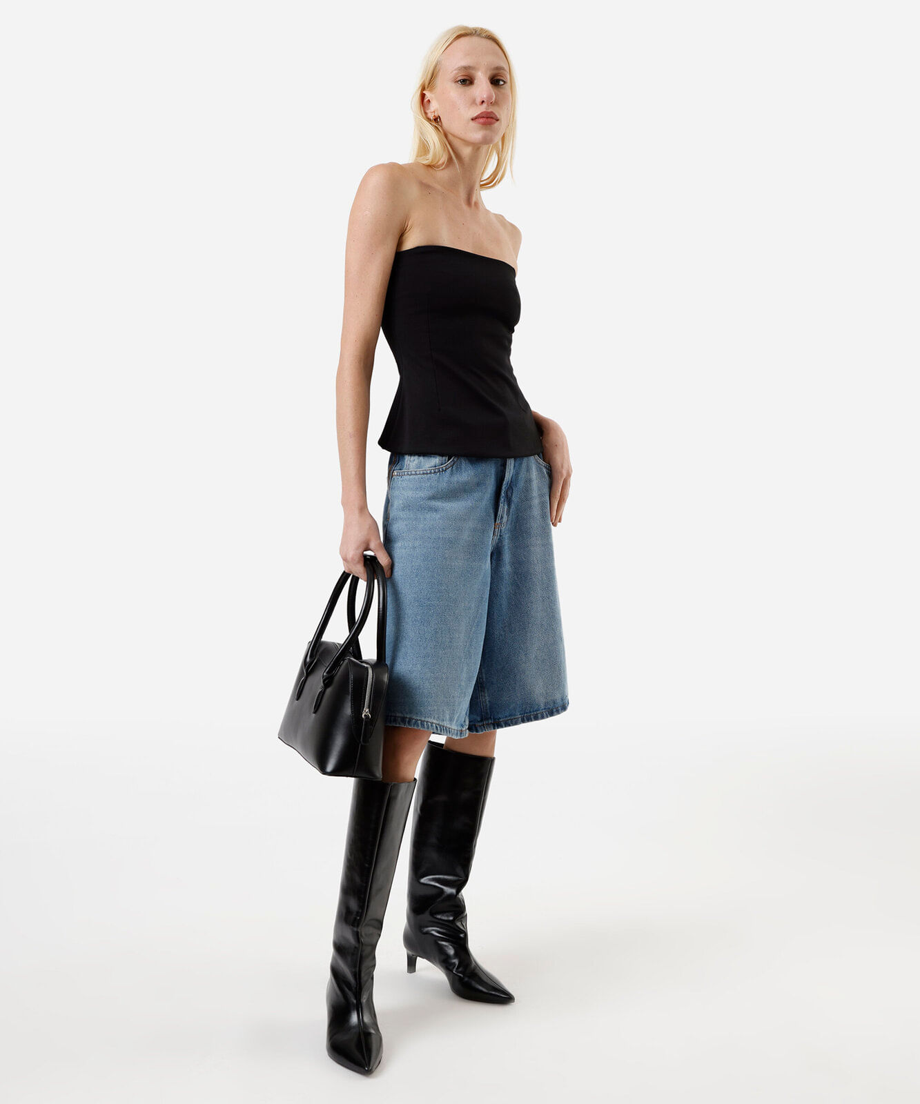blusa peplum feminina sem alça preta