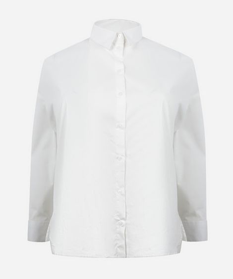 camisa oversized feminina de algodão plus size off white