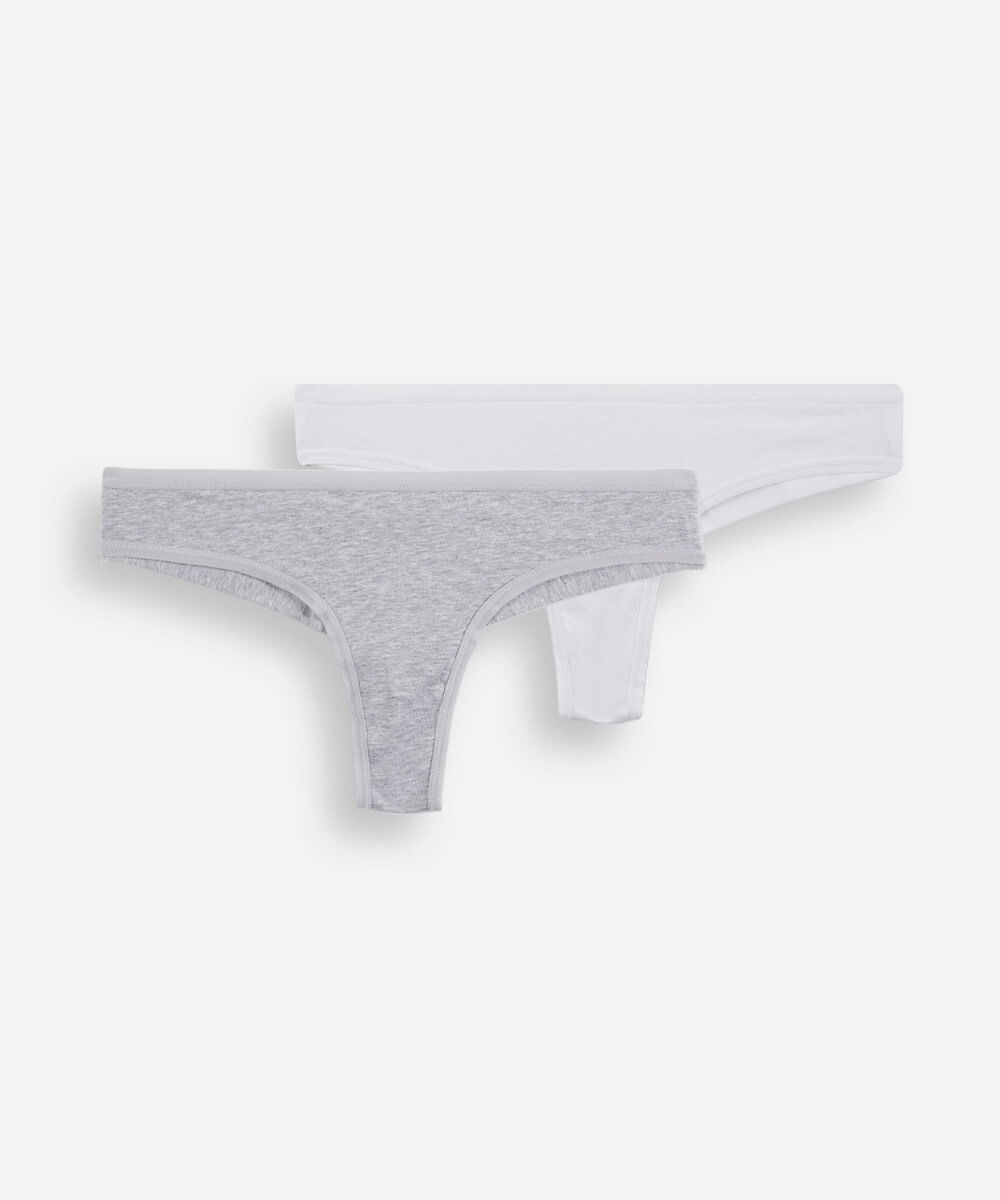 kit de 2 calcinhas fio dental feminino em algodão colorido