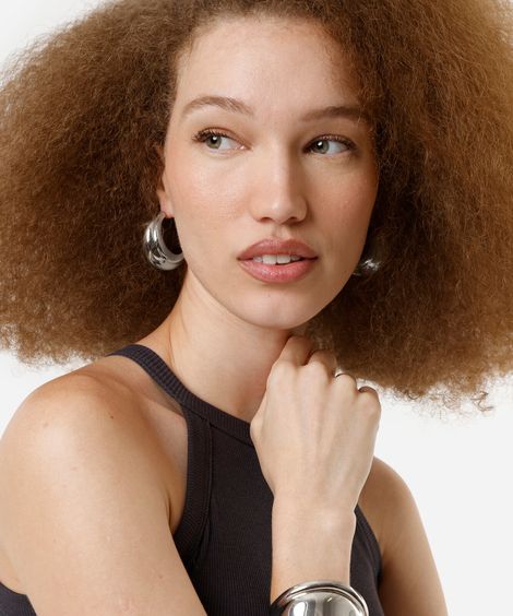 brinco argola prateado