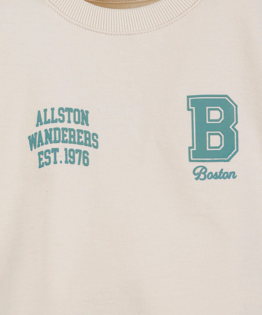conjunto curto infantil de algodão estampado bege