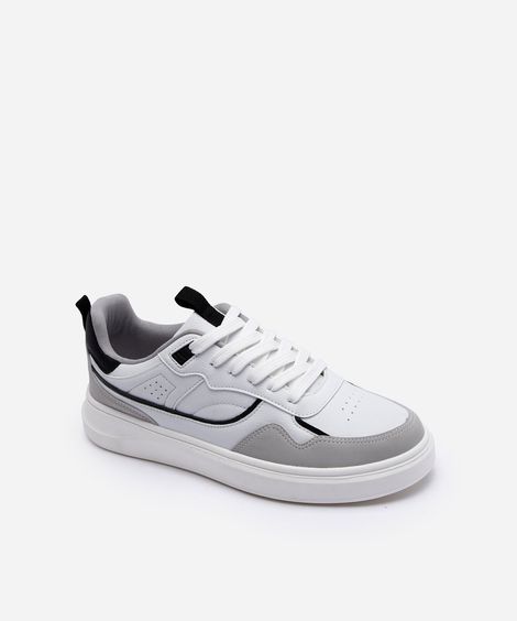 tênis casual com recortes branco