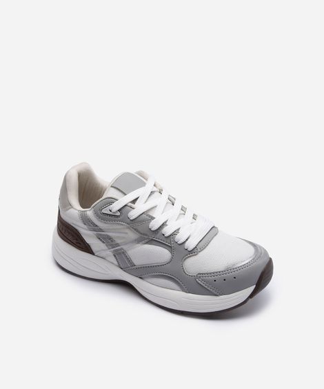 tênis chunky com recortes  cinza