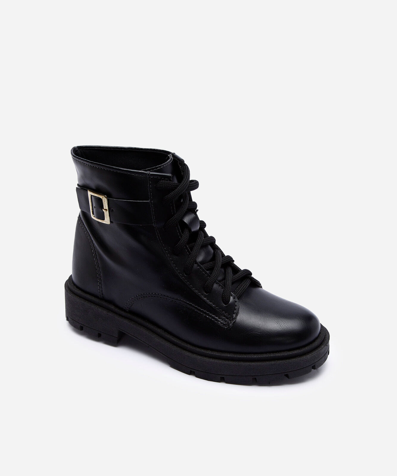 bota cano curto com fivela tratorada preta