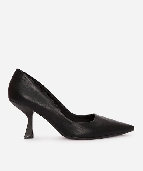 scarpin bico fino salto médio oneself preto