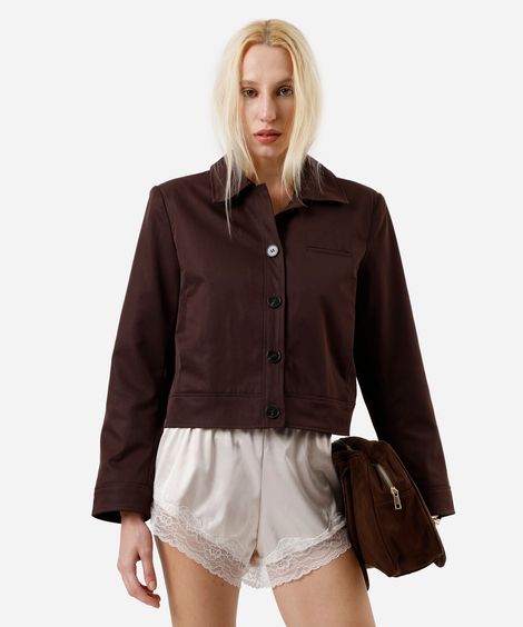 jaqueta feminina de alfaiataria marrom