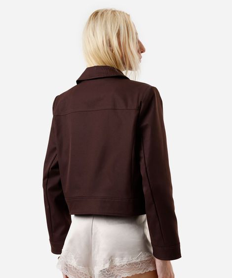 jaqueta feminina de alfaiataria marrom