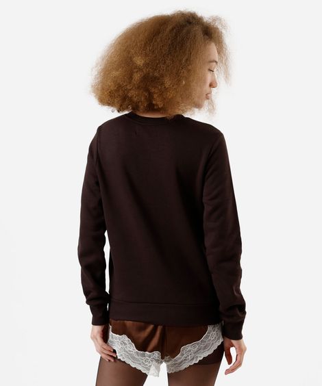 blusa de moletom manga raglan marrom