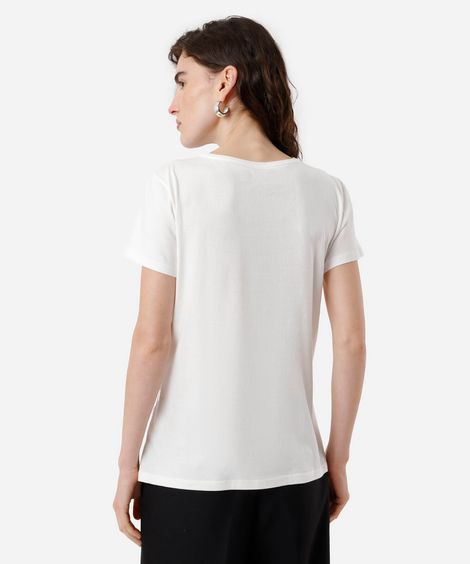 camiseta feminina de algodão kuromi off white