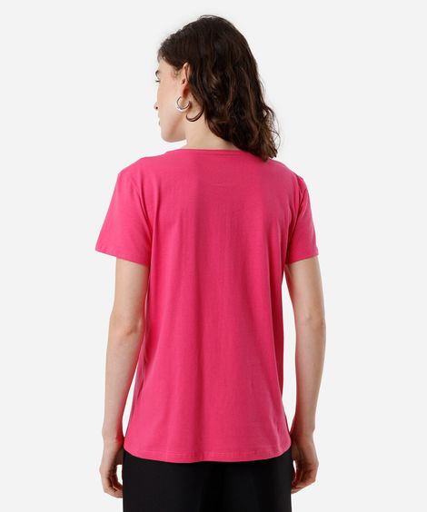 camiseta feminina de algodão kuromi rosa