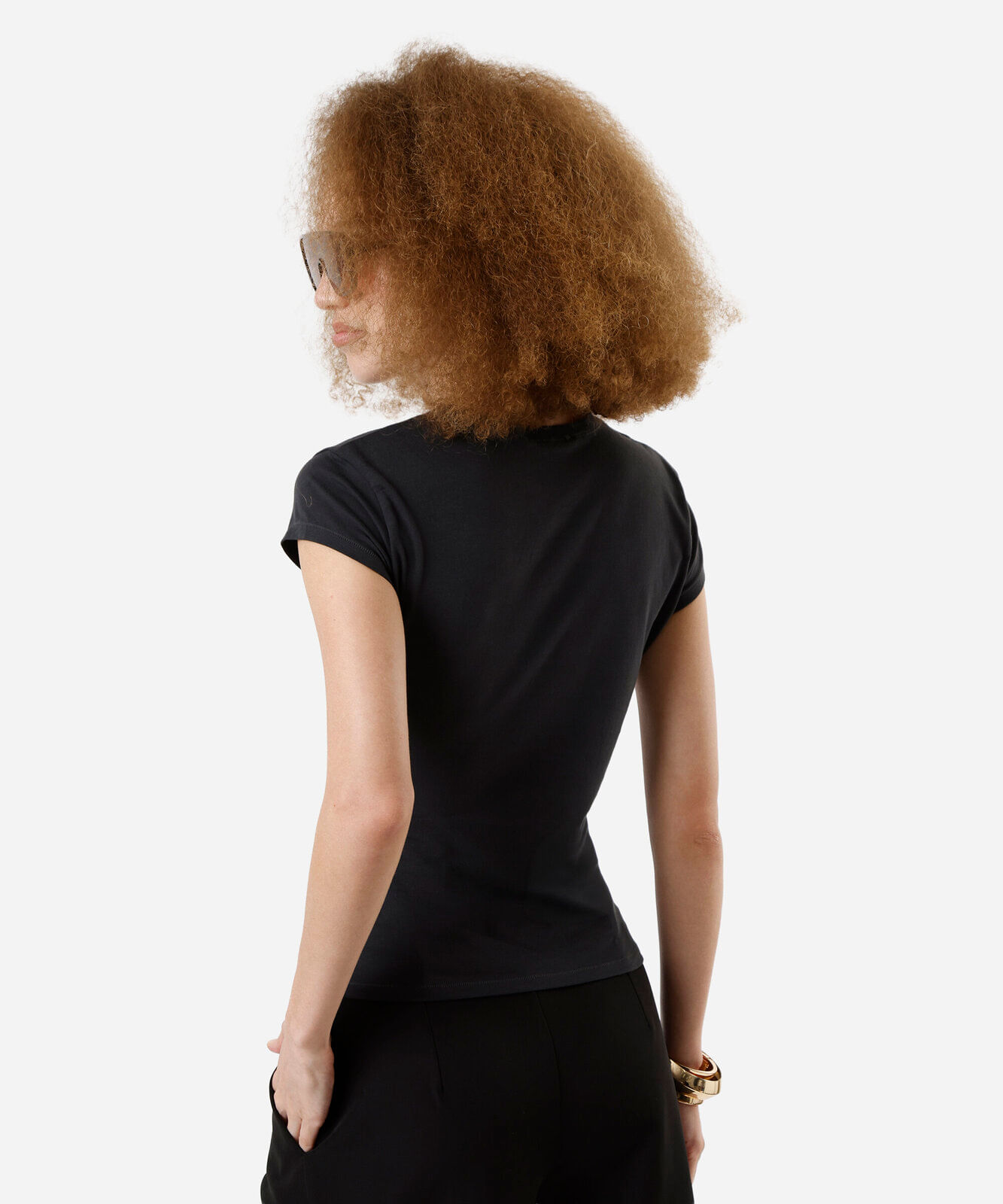 blusa básica feminina de algodão cinza