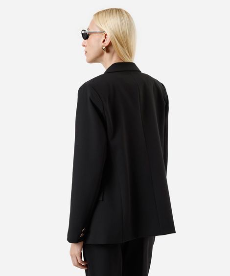 blazer de alfaiataria feminino com viscose preto