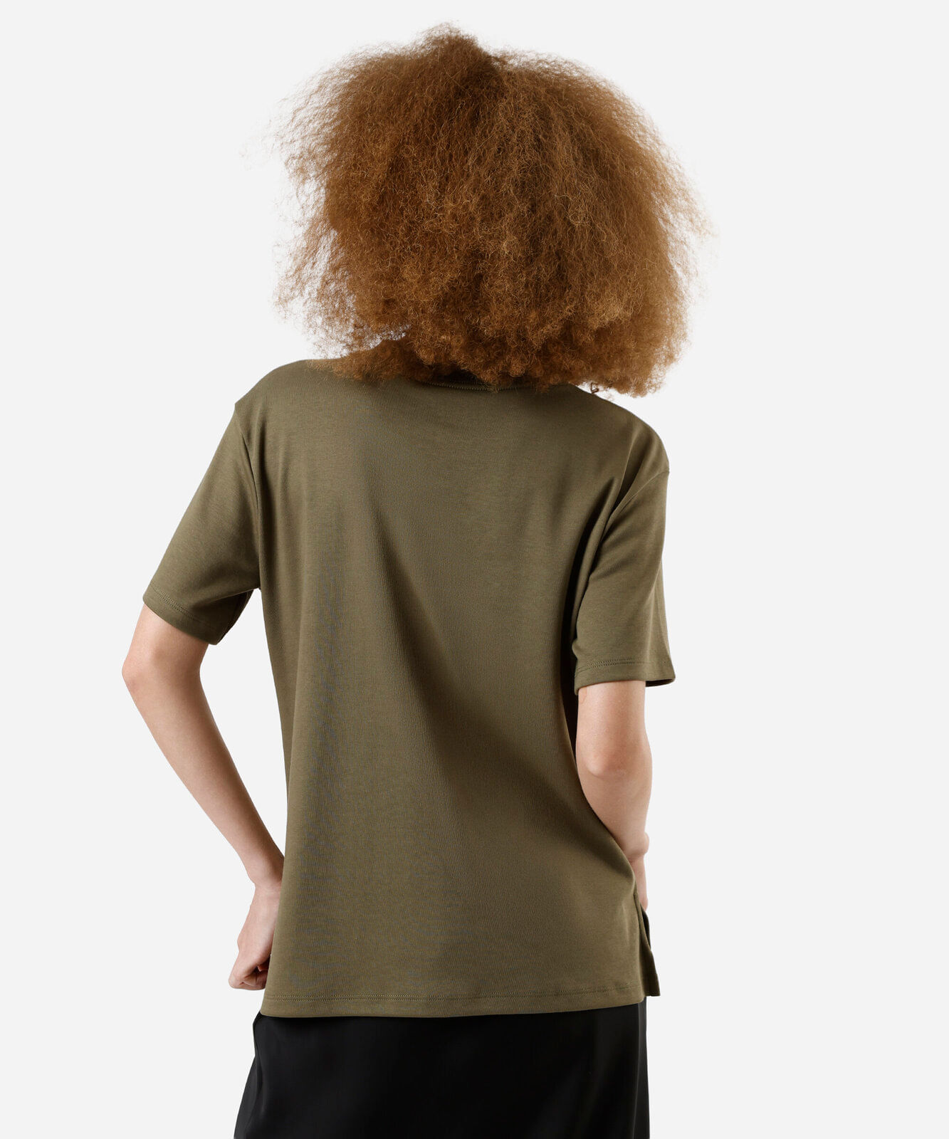 camiseta oversized feminina de algodão peruano interlock verde