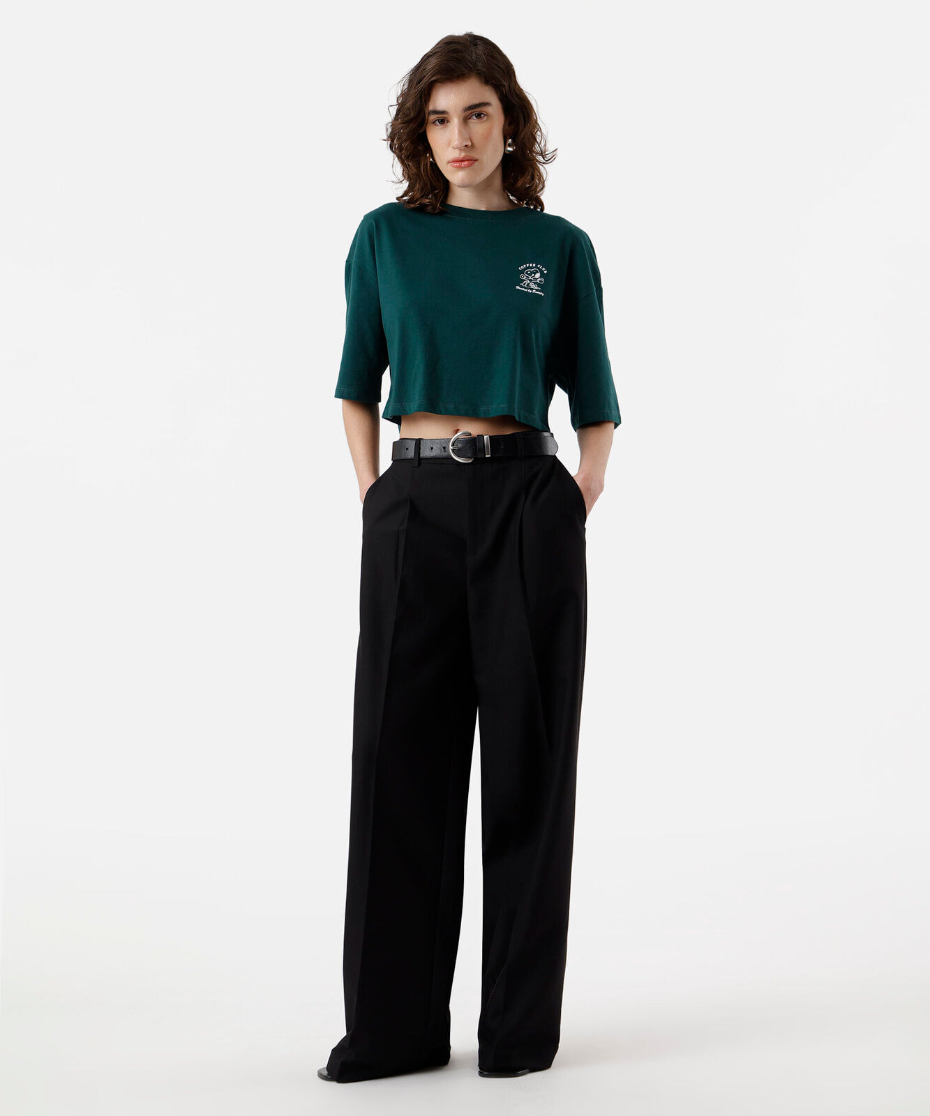 camiseta cropped feminino de algodão snoopy verde