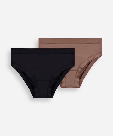 kit de 2 calcinhas biquíni feminino delrio colorido