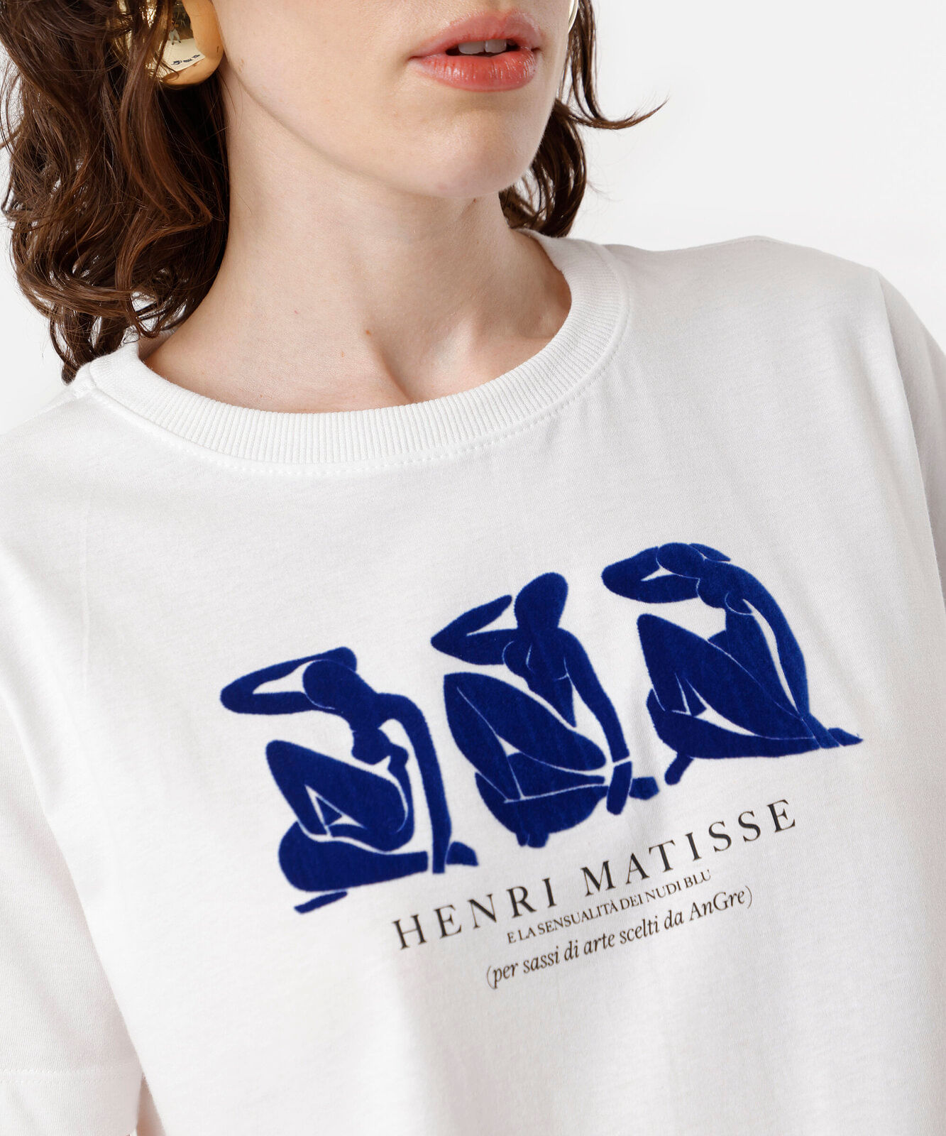 camiseta feminina de algodão texturizada henri matisse off white