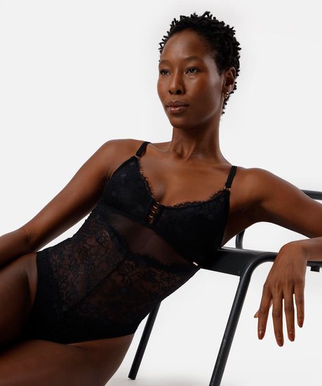 body feminino tule e renda romantic preto