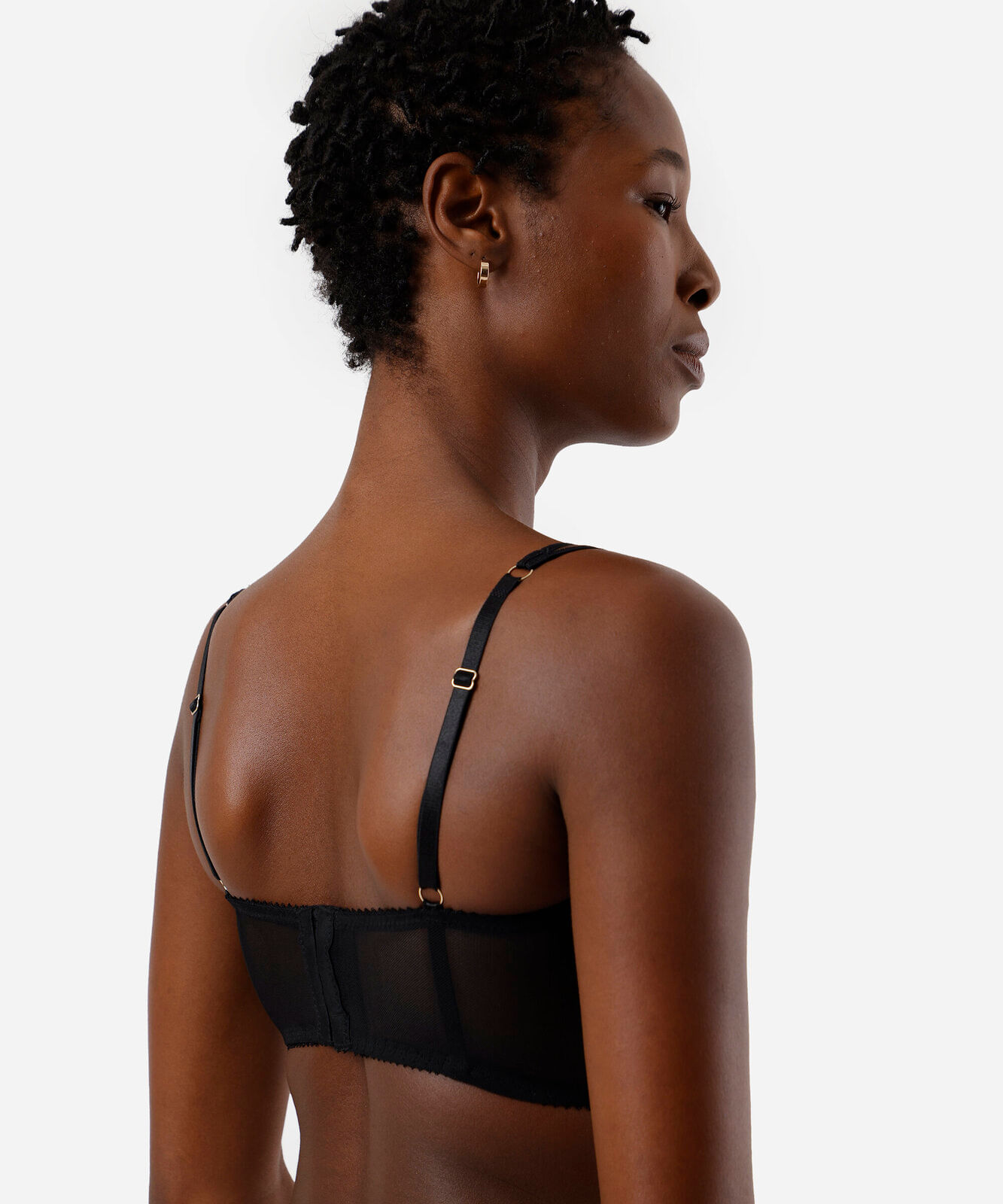 sutiã cropped feminino alças removíveis de renda preto