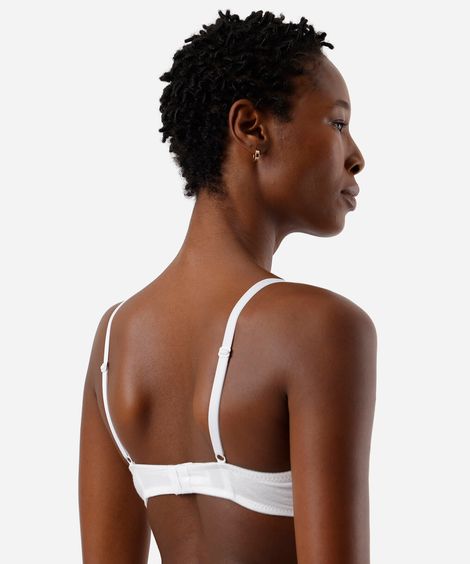 sutiã básico feminino em algodão com bojo off white
