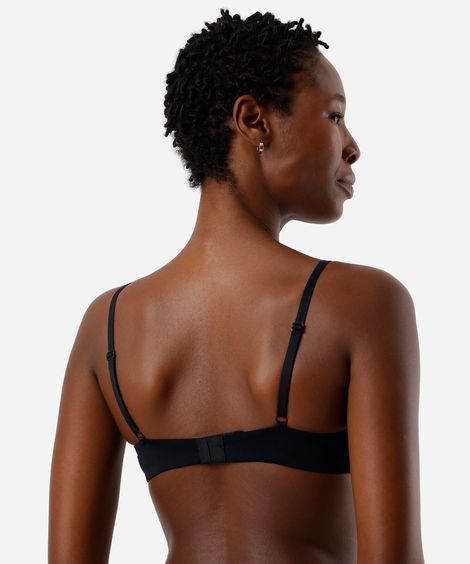 sutiã meia taça em microfibra sem bojo preto