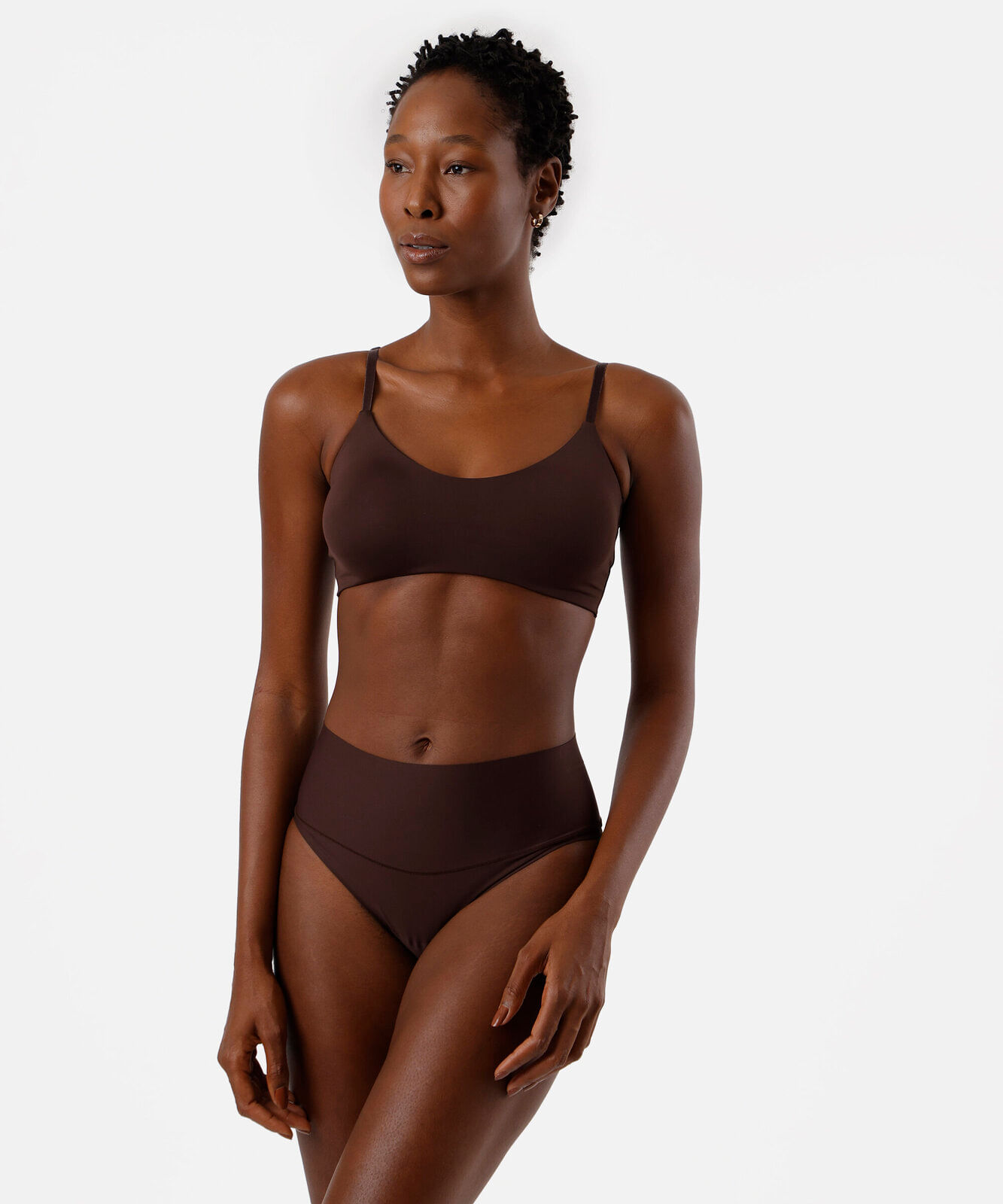 sutiã feminino top de poliamida delrio marrom