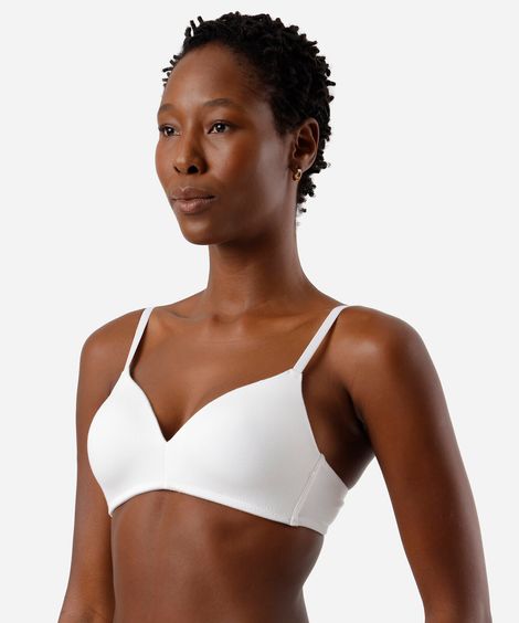 sutiã triângulo feminino em algodão com bojo off white