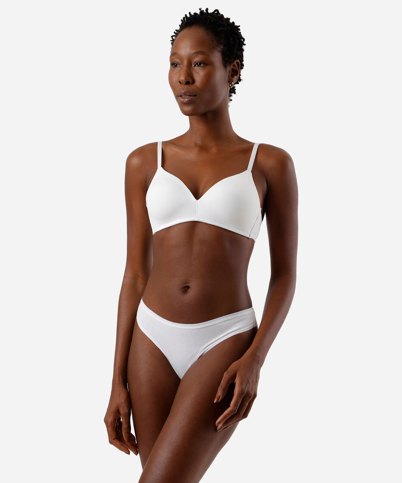 sutiã triângulo feminino em algodão com bojo off white