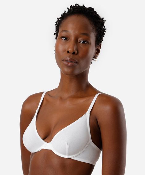 sutiã meia taça de algodão sem bojo off white