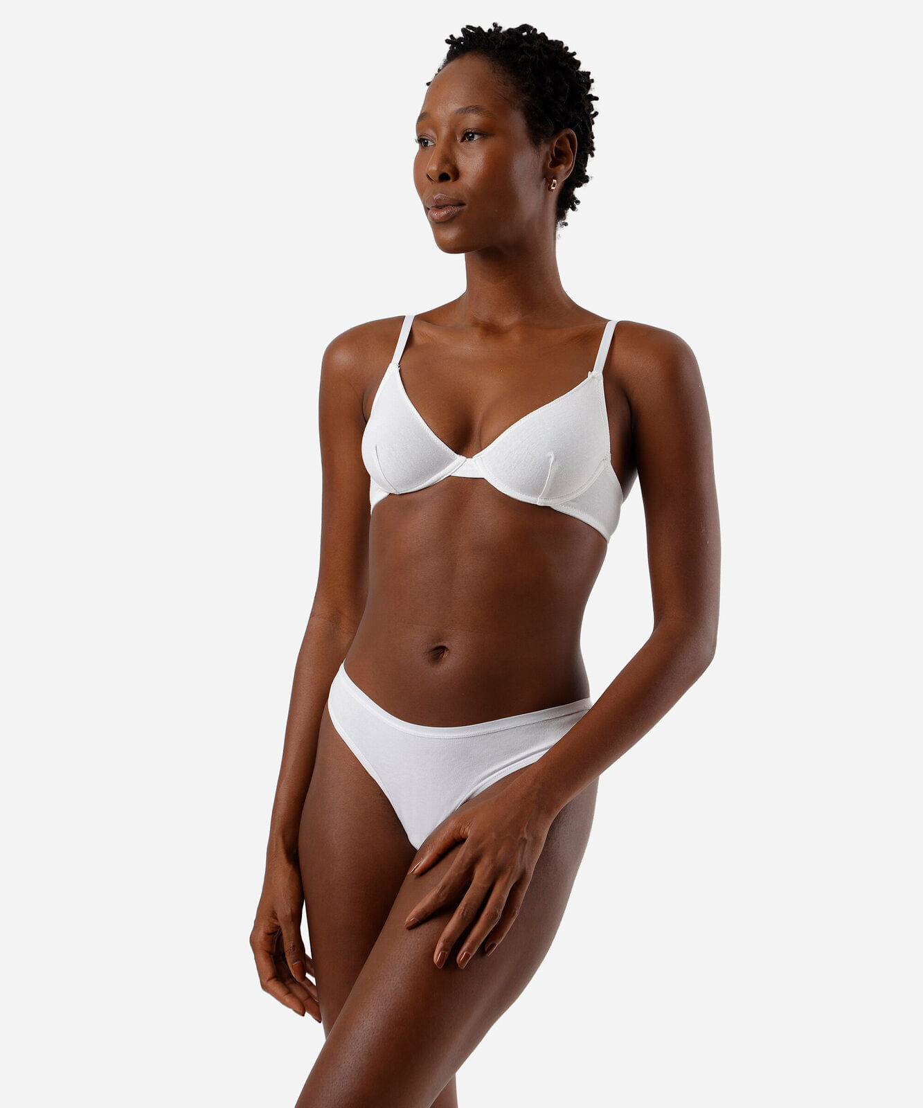 sutiã meia taça de algodão sem bojo off white