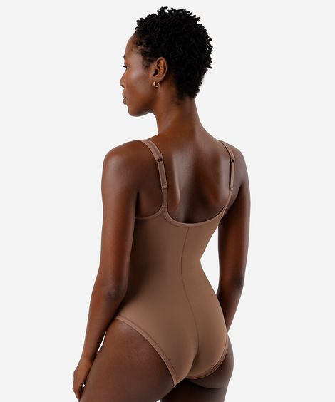 body modelador feminino com bojo delrio marrom