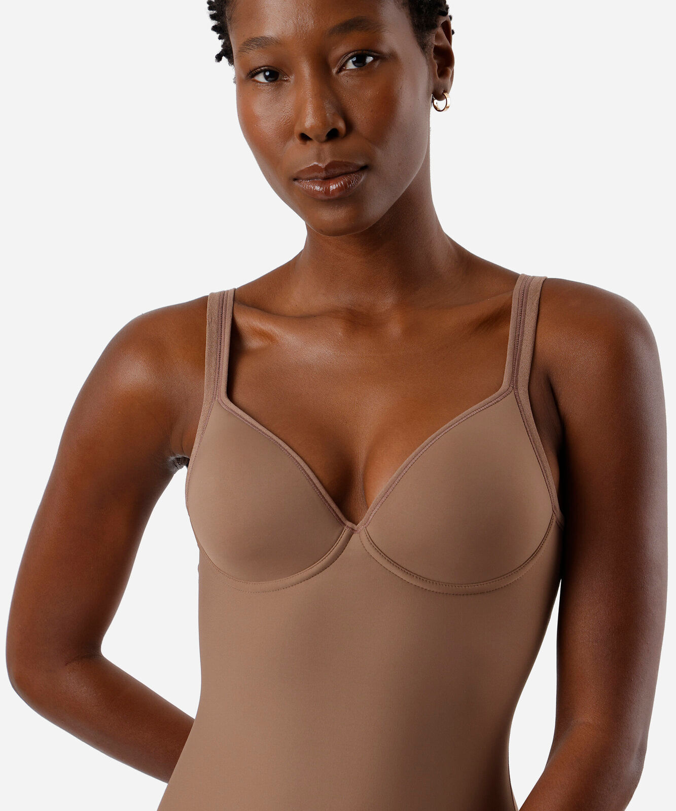 body modelador feminino com bojo delrio marrom