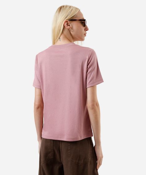 camiseta básica feminina de algodão peruano bege