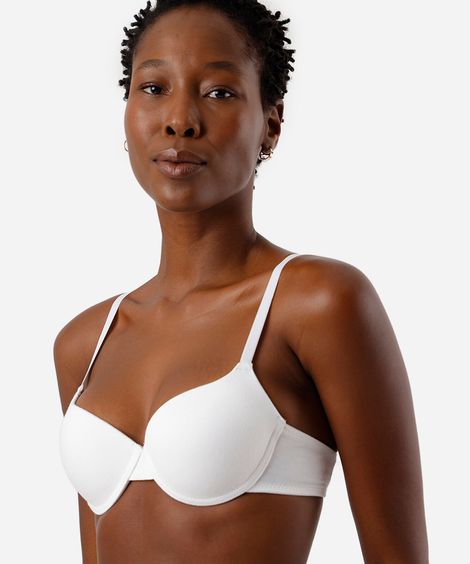 sutiã básico feminino em algodão com bojo off white