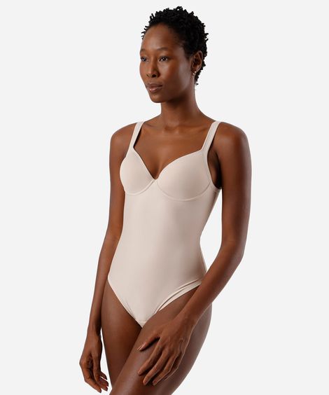 body modelador feminino com bojo delrio bege
