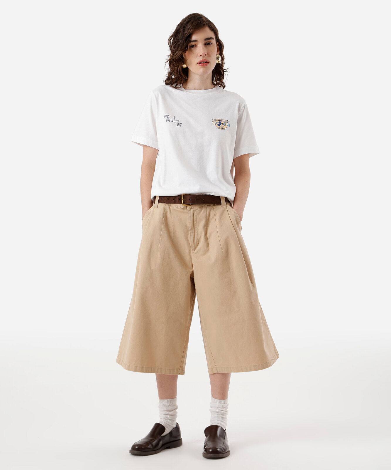 camiseta feminina de algodão turma do mickey off white