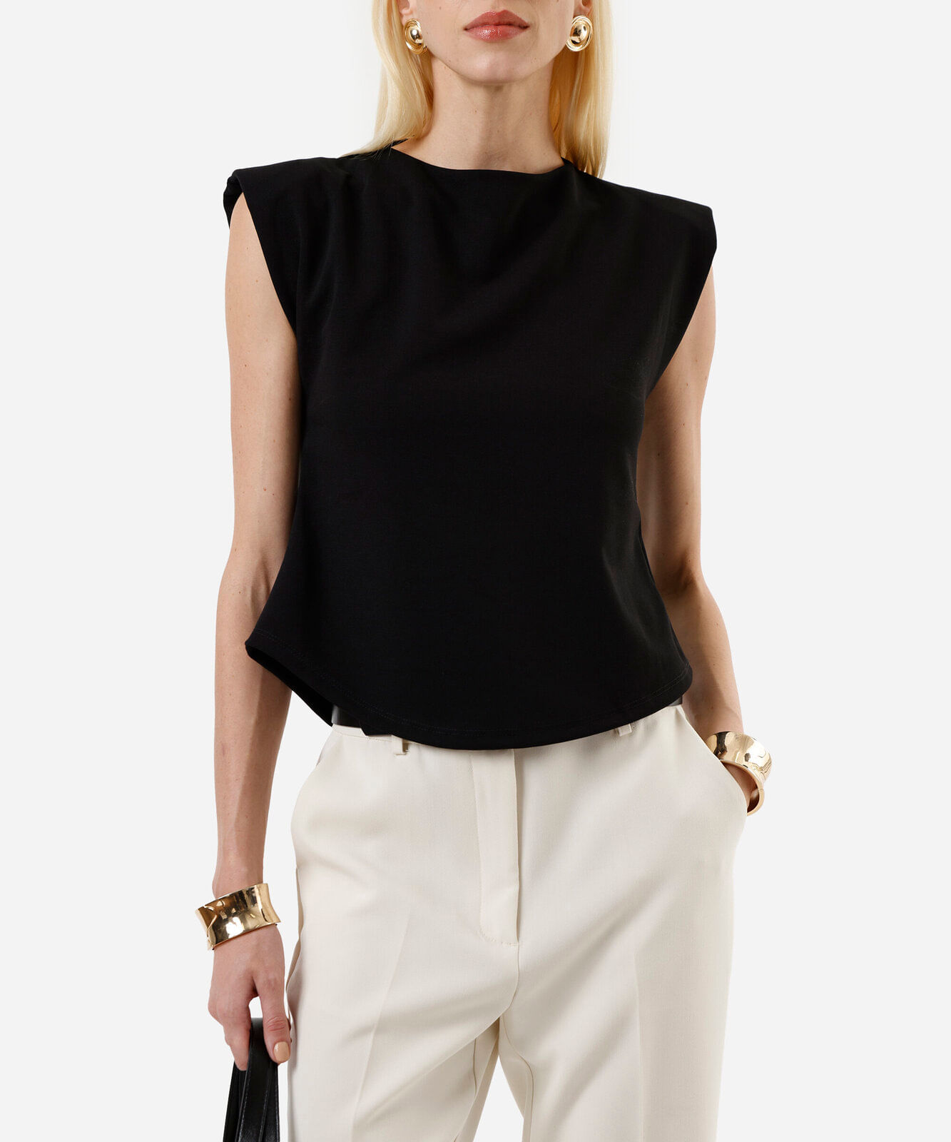 blusa peplum feminina com ombreiras preta