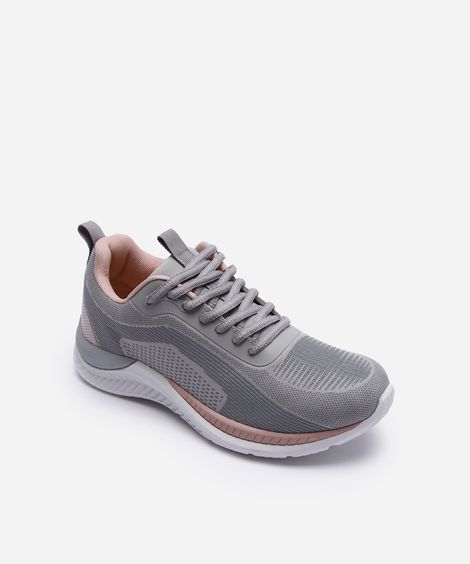 tênis esportivo texturizado cinza