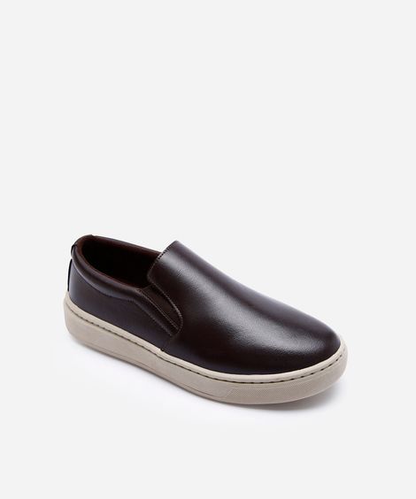 tênis casual slip on marrom