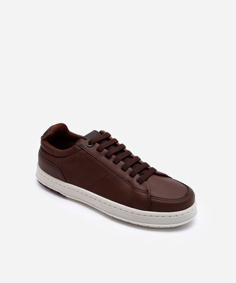 tênis casual texturizado marrom