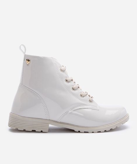 bota cano curto infantil tratorada off white