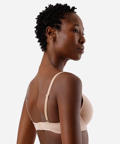 sutiã básico feminino em algodão com bojo bege