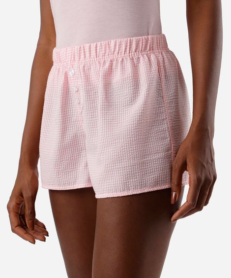 short de pijama boxer listrado rosa