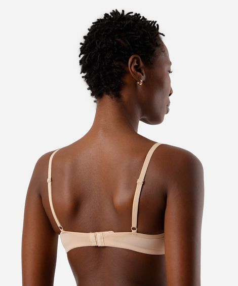 sutiã meia taça em microfibra sem bojo bege