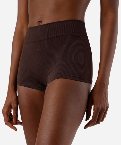 calcinha boyshort sem costura delrio marrom