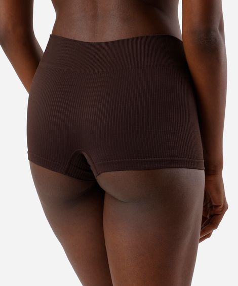 calcinha boyshort sem costura delrio marrom