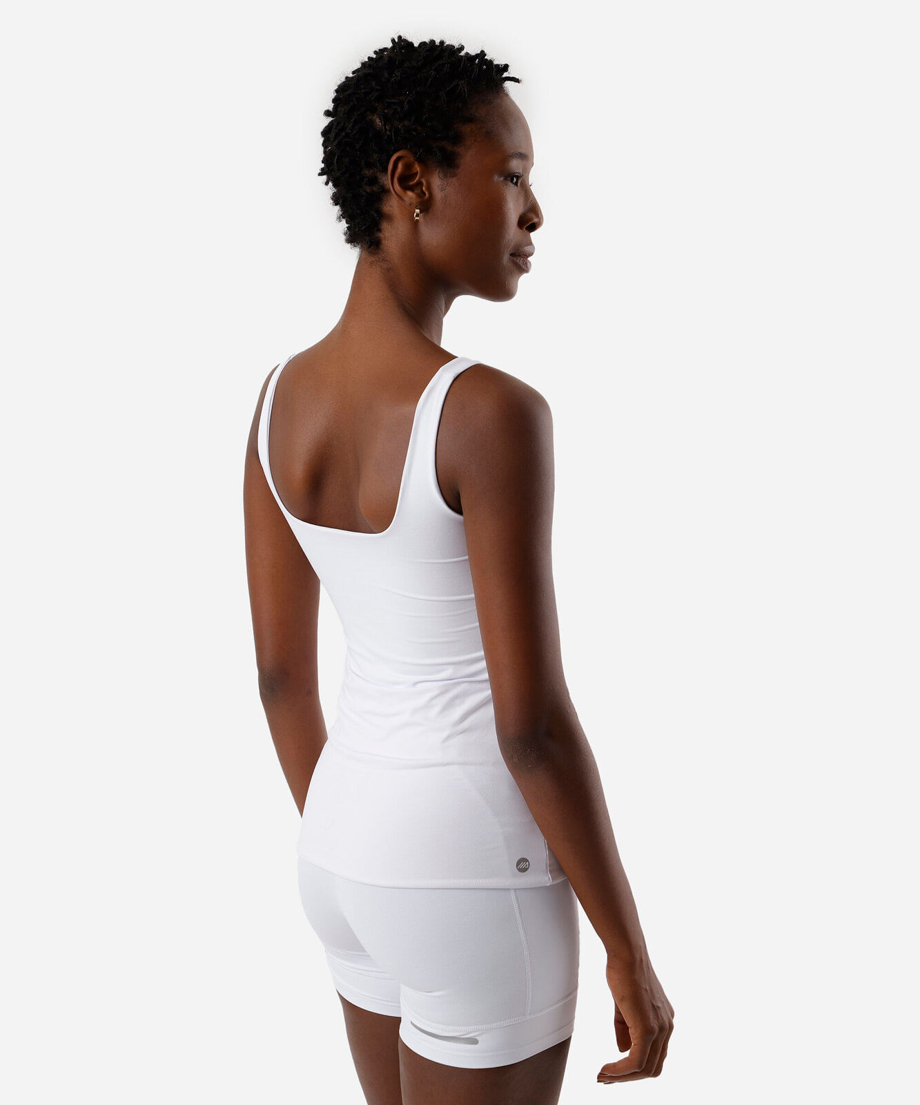 regata feminina ajustada em poliamida duplaface ace branca