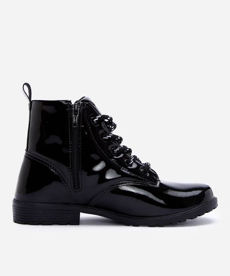 bota cano curto infantil tratorada preta