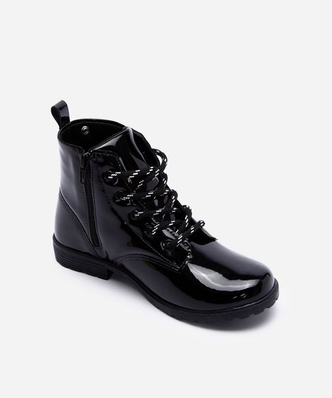 bota cano curto infantil tratorada preta